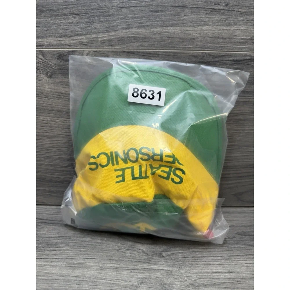 Seattle Sonics NBA Vintage Logo Painters Budweiser Collab Hat Elastic OSFM